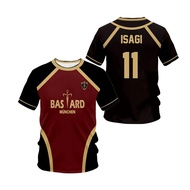 Jersey Futsal Football Motif VL Replika Blue Lock Anime Bastard Munchen Summer Custom Men Women Chil