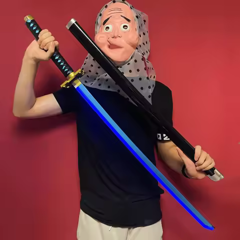 40inch Tokito Muichiro Luminous Katana Led Light Anime Cosplay Prop Demon Slayer Sword Real Size Jap