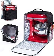 BAGSPRITE Stand Mixer Cover with Appliance Sliders Base Compatible with KitchenAid Mixer-Storage Bag for 6/7/8 Quart with Pockets for Kitchen Aid Accessories and Attachments