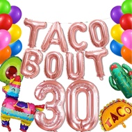 (SG SELLER) 30th Birthday Decorations, 30th Birthday Balloon, Fiesta themed Birthday Decorations Set