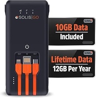 SIMO Solis Go 4G Mobile Hotspot WiFi Power Bank with Built-in Cables for Travel to Over 140 Countrie