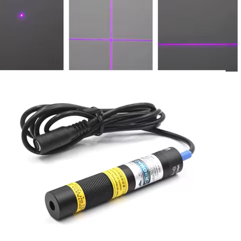 Adjustable 405nm Violet Blue Laser Diode Module 100mw 200mw 300mw 5V Power Adapter 16*68mm