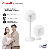 Dowell STF3-2187 + TF3-2187 16" Stand Fan and 16" Desk Fan Bundle High Performance Motor 3 Leaf AS B