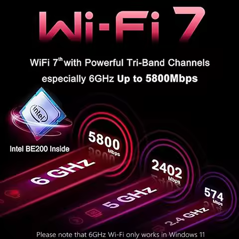 Wi-Fi 7 BE200 Bluetooth 5.4 Card For BE200NGW 2.4/5/6 GHz 5.8 Gbps Wrieless Adapter For Windows 11 D