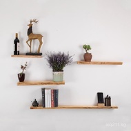 Shelf Partition Wall Bookshelf   Storage Rack Solid Wood Hanging Rack Natural Wood Wall-Mounted Shel