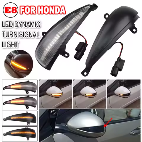 2X Dynamic Blinker LED Turn Signal Light Indicator Side Mirror Lamp For Honda Civic 8th MK8 Hatchbac