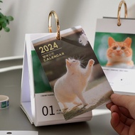 2024 Calendar Mini Calendar Desk Calendar Cat Calendar 2024 Hand Tear Meow One-Way Desk Calendar Literary Style 2023 Desk Calendar Desk Desk Decoration Gift A+