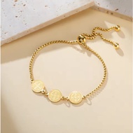 LIKGREAT New Double-sided Saint Benedict Exorcism Cross Charm Bracelet Women Stainless Steel Fashion