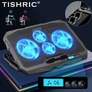TISHRIC Laptop Stand Four Fan Dual USB Port Laptop Cooler Speed Regulation Laptop Cooling Pad For 12-17 Inch Notebook Stand