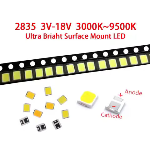 SMD led 2835 1W High Brightness White 3V 6V 9V 18V 36V 350mA 150MA 100MA 30MA 60MA 50MA 3000K-6000K