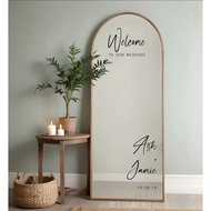Standing mirror wedding sign 40 X 153CM Welcome Sign Wedding Mirror Arch Aesthetic Wedding Signage/