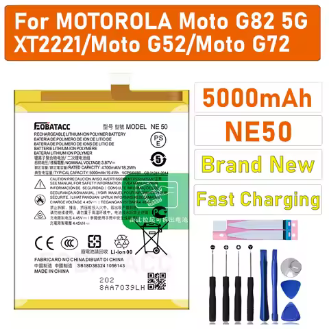 2026 Years 100% Genuine New Original NE50 Battery For Motorola MOTO XT2221 G52 G82 5G G72 High Quali