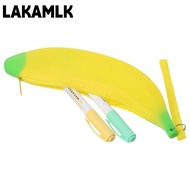 LAKAMLK Silicone Pen Bag, 2.36*7.87 Inch Yellow Banana Zero Wallet, Creative Banana Shape Silicone M