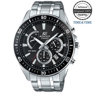 Time&amp;Time CASIO Edifice นาฬิกาข้อมือผู้ชาย สีดำ/เงิน สายสแตนเลส รุ่น EFR-552D-1AVUDF (ประกัน CMG)