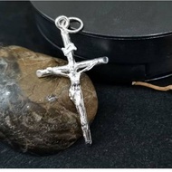 925 Pure Silver 22x40mm Jesus Christ Crucifix Cross Pendant.
