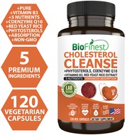 Biofinest Cholesterol Cleanse Supplement - Red Yeast Rice CoQ10 Lower Cholesterol Triglyceride Blood Pressure (120s)
