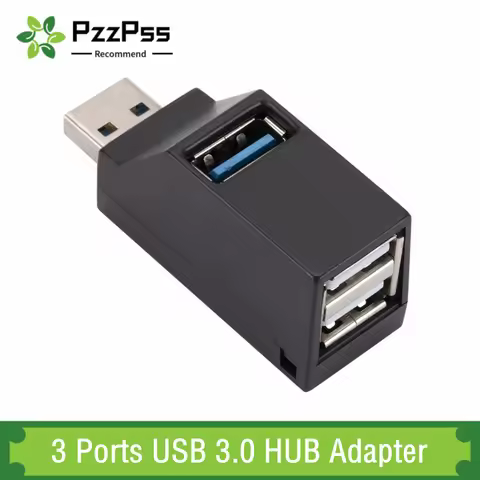 PzzPss High Speed 3 Ports USB 3.0 HUB Extender Splitter Rotate USB Hub 2.0 Adapter For Computer PC L