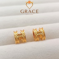 Grace Jewellery GRC000256 Gold 916 0.20gm Full Gold H Charm / Emas 916 Bead H/黄金916 H型手串