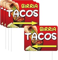 Geelin 3 Pack Tacos Double-sided Yard Signs 15.8" x 11.8" with Plastic Stakes Advertising Sign for B