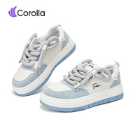 Corolla รองเท้าหนังลำลองสำหรับผู้หญิง พื้นรองเท้ายืดหยุ่นต้านเชื้อแบคทีเรียสีน้ำเงินและสีขาว ระบายอา