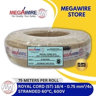 ROYAL CORD (ST) 18/4 - 0.75 mm2/4c, 60 C, 600V - ROLL (75 Meter) BLACK