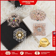 [Luxury Premium] Kerongsang Tudung Mutiara Pin Needle Dokoh Kebaya Brooch Hijab Stone Pin Korean Rhinestone Muslimah