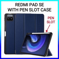 Redmi Pad SE 11inch With Pen Slot Smart Case Redmi Pad SE Pen Holder Cover