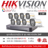 HIKVISION ชุดกล้องวงจรปิด 8 กล้อง รุ่น DS-2CE10DF3T-FS จำนวน 8 ตัว  DVR 7208HQHI-K1(S) จำนวน 1 เครื่