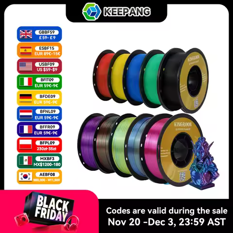 KINGROON PLA/Silk PLA Filament 10kg 3D Printer Filament 1kg/1roll 1.75mm Pla Filamento 100% No Bubbl
