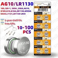 5-100pcs 1.55V AG10 LR1130 SR54 389 189 SR1130 D189 LR54 Alkaline Button Cell Batteries, G10A SR1130