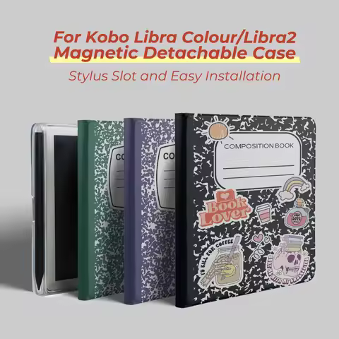 Twosheep suit for Kobo Libra Colour Kobo Libra2 Magnetic Detachable Case Cover with Stylus Slot Clea