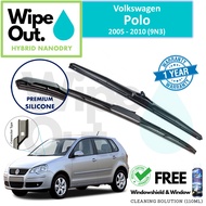 [PREMIUM] Volkswagen Polo 2005 - 2010 (9N3) WipeOut HYBRID NANODRY SILICONE Wiper Blade (Front Set)