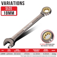 1PCS 18MM - 32MM Ratchet Spanner Gear Wrench Hand Tools Combination Spanar Heavy Duty Chrome Vanadiu