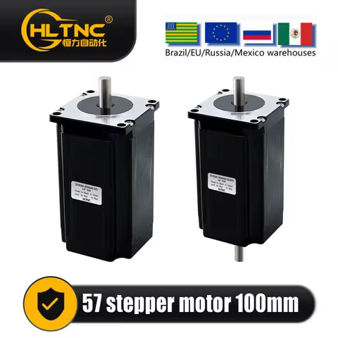 Nema 23 Stepper Motor 2.5N.m 57HS100mm 357ozin Dual Axle 6.35/8mm Single Axle 6.35mm/8mm Current 3.0