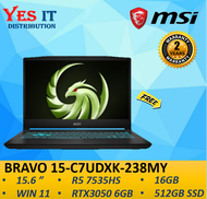 MSI Bravo 15 C7UDXK-238 15.6 FHD 144Hz Gaming Laptop ( R5 7535HS 16GB 512GB SSD RTX3050 6GB W11+OPI)
