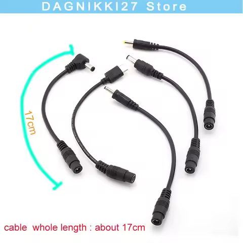 5.5x2.1mm DC female to DC male 5.5x2.1 5.5x2.5 3.5x1.35mm 4.0x1.7mm Type C cable cord Connector Conv
