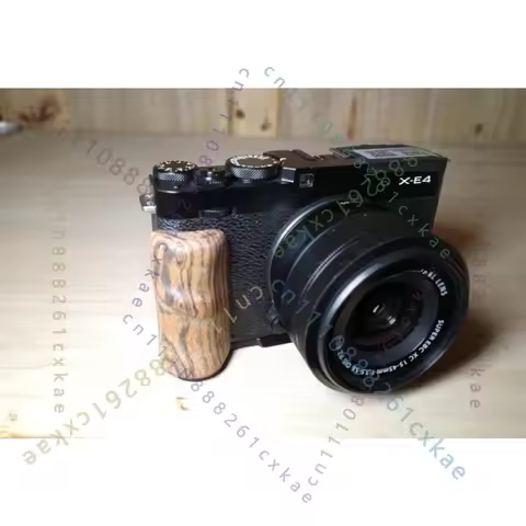 Handmade Solid Wood Camera Hand Grip for Fujifilm X‑E4 XE4 Mirrorless Camera Wood Craft Accessory