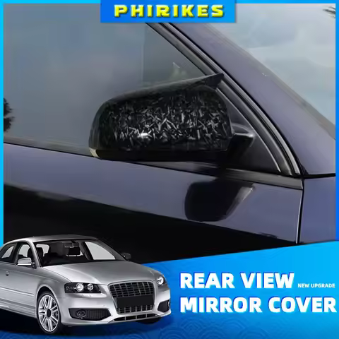 1 Pair Carbon Fiber Rearview Mirror Cap Wing Side Mirror Cover For Audi A3 S3 8P 05-08 A4 S4 B6 B7 8