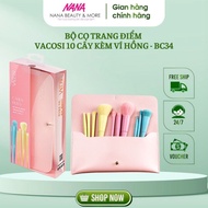 VACOSI makeup brush set of 10 with pink wallet BC34 - Nana Shop