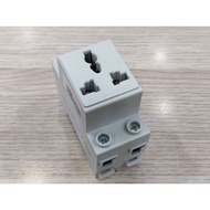Electrical outlet with aptomat rail for electrical cabinets, AC30-124 aluminum DIN rail.