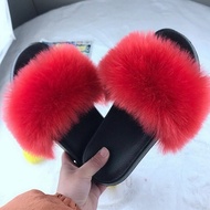 620Fashion Home Outdoor Women Furry Slippers Ladies Shoes Plush Fox Hair Fluffy Sandals Womens Fur S