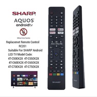 SHARP Android TV Remote Control RC201 Without Voice Function Suitable For 4T-C50EK2X  4T-C55EK2X, 4T