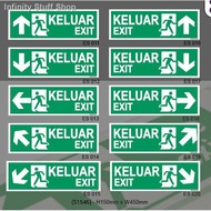 ✇Signage VSAFEMKT Emergency Escape Signs Safety Signs ES011 (Keluar Signs) Size : 150 x 450mmHot