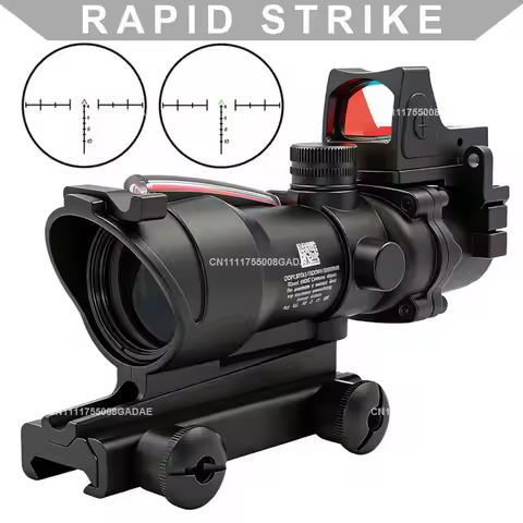 4×32 Real Fiber Red Dot Sight R-R Combo Self-Illuminated Optic Riflescope Hunting Sight Shot Gun Rif