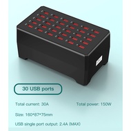USB Charger 30 Port Smart Fast Charger Desktop USB Charger Station