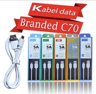 PROMO !! Kabel Charger Branded C70 5A Micro USB Untuk Hp Oppo Vivo Xiaomi Realme Samsung