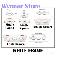 Eyeball Casing [White Frame] with GU10 Bulb Single Double Triple Designer  Effect Lampu Eyeball Fitting (EB-620-Series)