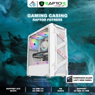 Fotress WHITE RAPTOR PC Gaming Case - TEMPERED GLASS Gaming Case