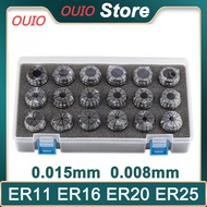 OUIO ER11 ER16 ER20 ER25 ER32 ER40 Set ER Spring Collet Chuck 0.015mm 0.008mm for CNC Milling Tool H
