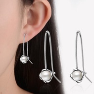 New Style 925 Sterling Silver Earrings Fashionable Classy Pearl Inlaid Ear Hook Earrings Unique Earr